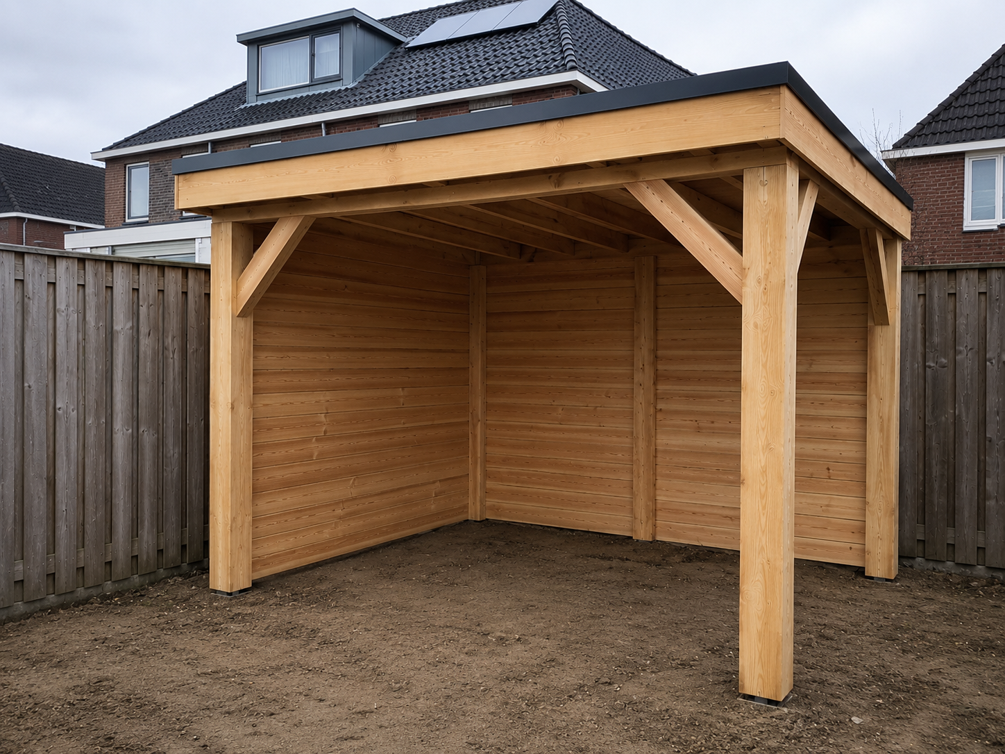 Projecten Houten overkapping met natuurlijke uitstraling